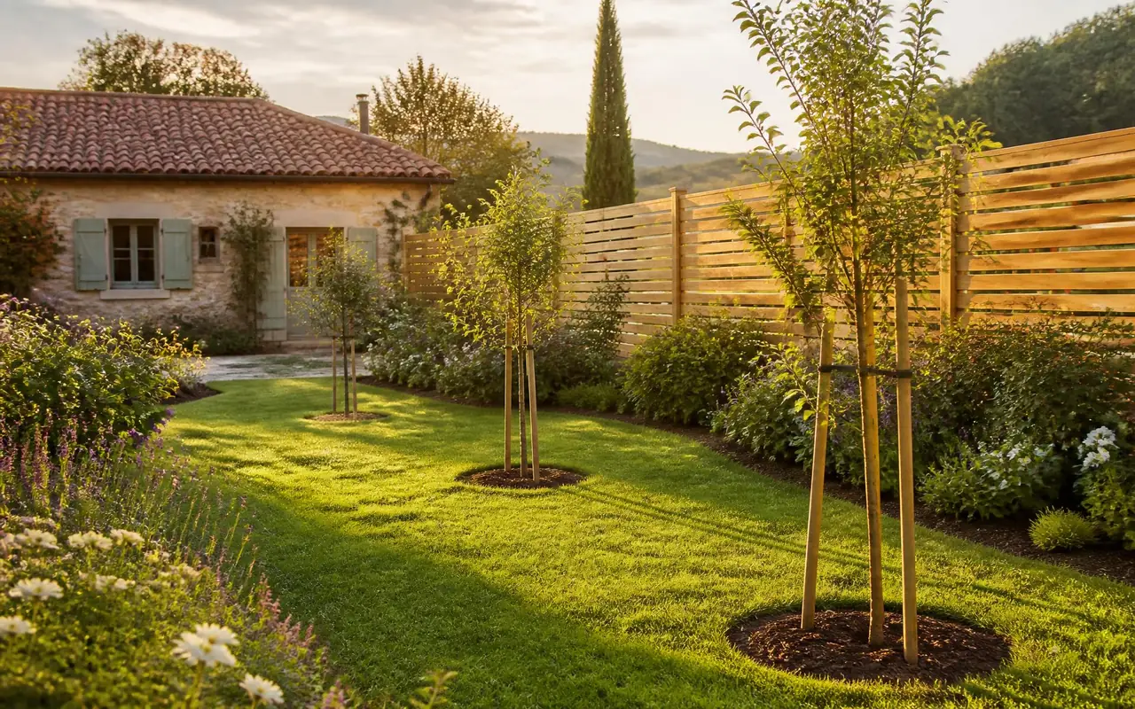 Arbres élagués et terrain dégagé après intervention